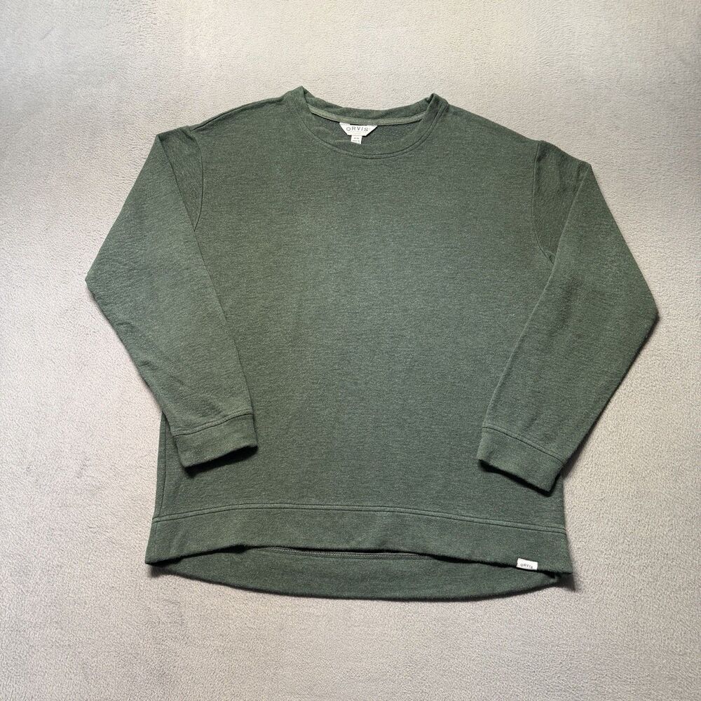Orvis Women’s Medium Green Long Sleeve Crewneck Pullover Sweatshirt Outdoor